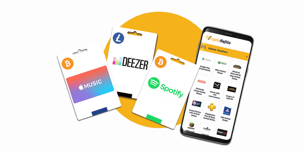 Buy Deezer Spotify Apple Music with Bitcoin